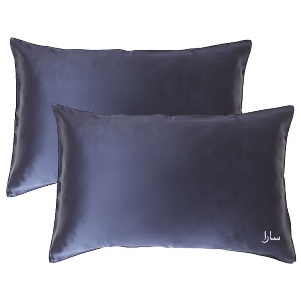 Navy blue and store grey throw pillows